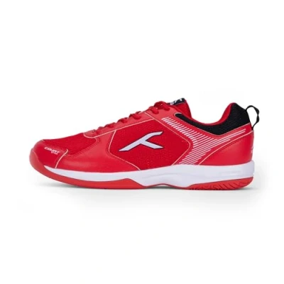 Afbeelding van HUNDRED Court Star Non Marking professionele badmintonschoenen voor heren (rood/wit, EU 42/UK 8/US 9) X kussenbescherming Geschikt indoortennis/squash/tafeltennis/basketbal en padel