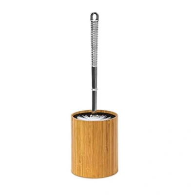 Afbeelding van Relaxdays toiletborstelhouder bamboe toiletborstel met houder wc borstel