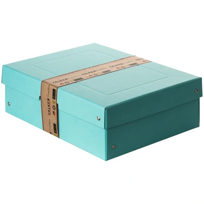 Afbeelding van Originele Falken PureBox pastel. Made in Germany. 100 mm hoog DIN A4 blauw. Opbergdoos met deksel van stevig karton Veganistische geschenkdoos transportdoos multifunctionele doos