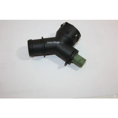 Afbeelding van AUTOMEGA 160059010 Flens Motorkoeler, Onder, Links Met pakking sensor VOLKSWAGEN: Passat B6 Variant
