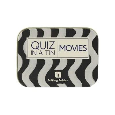 Afbeelding van Talking Tables Movie Trivia Quiz Game, Secret Santa, Present, Question Cards na Dinner Party, Fun Travel Pocket Games voor kinderen, volwassenen, kaartspellen, leeftijd 14+