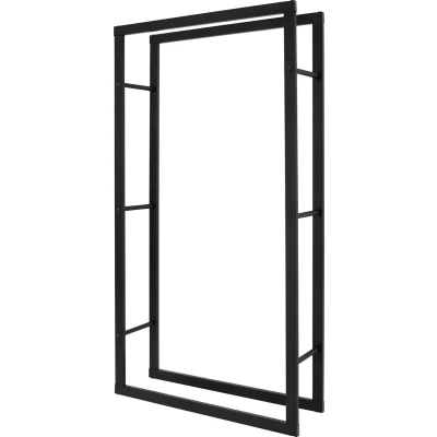 Afbeelding van Haardhoutrek 80x150x25 cm Zwart Metaal ML Design