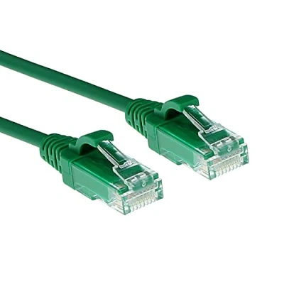 Afbeelding van ACT DC9730 LSZH U/UTP CAT6 Datacenter Slimline Patchkabel Snagless RJ45 Connectoren Groen 15 cm