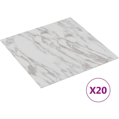 Afbeelding van Vloerplanken 20 st zelfklevend 1,86 m² PVC wit marmerpatroon