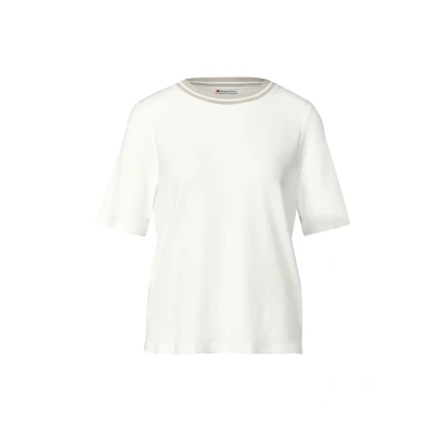 Afbeelding van Street One Tshirt basic, Dames, Maat: 44, Weiß