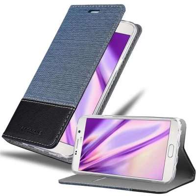 Afbeelding van Cadorabo Hoesje geschikt voor Samsung Galaxy NOTE 5 in DONKERBLAUW ZWART Beschermhoes met magnetische sluiting, standfunctie en kaartvakje Book Case Cover Etui