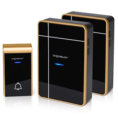 Afbeelding van Aigostar Draadloze Deurbel 2HVKY Met 2 ontvanger Plug&amp;Play DC 3 Regelbaar volume 36 Melodie IP44 Waterdicht