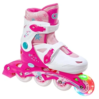 Afbeelding van 3in1 Kinder inline skates/triskates/rolschaatsen Croxer Missy verstelbaar met LED verlicht wiel (31 34 (18,5 21cm))