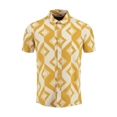 Afbeelding van Key Largo Track Patterned Overhemd, Heren, Maat: Medium, Dark sand