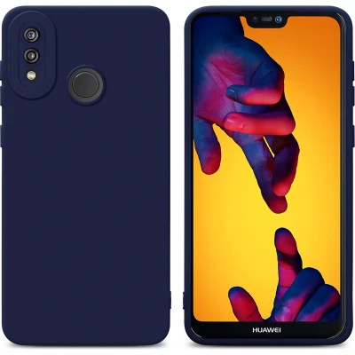 Afbeelding van Cadorabo Hoesje geschikt voor Huawei P20 LITE 2018 / NOVA 3E in FLUID DONKER BLAUW Beschermhoes TPU silicone Cover
