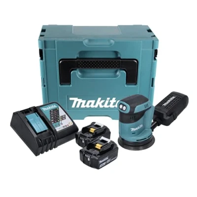 Afbeelding van Makita DBO180RFJ 18V Li ion accu excentrische schuurmachine set (2x3.0Ah) in Mbox 125mm