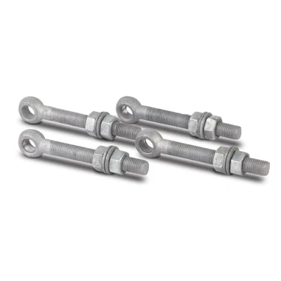Afbeelding van GAH Alberts 410919 417260 Oogschroef met accessoires, geschikt voor poorten, thermisch verzinkt, schroefdraad M16, lengte 130 mm, set van 4