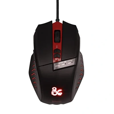 Afbeelding van Konix Dungeons &amp; Dragons Gaming muis, bedraad, 6 toetsen, 1,8 m kabel, USB aansluiting, zwart en rood