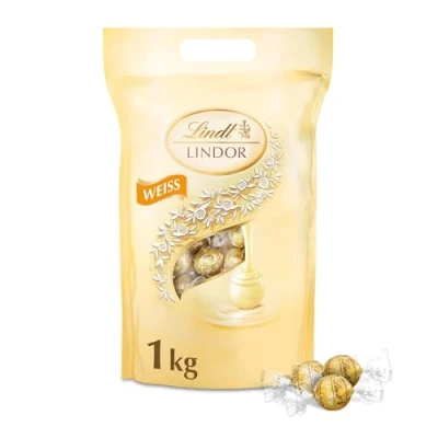 Afbeelding van Lindt LINDOR Witte chocolade bonbons 1kg 80
