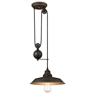 Afbeelding van Westinghouse Lighting 63632 eenlichts hanglamp voor binnen, uitvoering in geolied brons met accenten, brons, 1 lamp