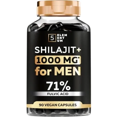 Afbeelding van Shilajit Capsules 90 Stuks 1000mg Dagelijkse Dosis In Zwarte Pot Veganistisch Uit India