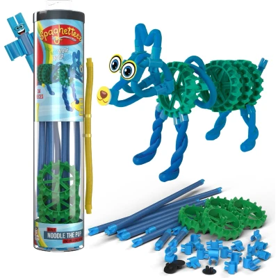 Afbeelding van Spaghetteez Noodle The Pup Flexibele Bouwstaafjes Speelgoed 5,6,7,8 Jaar Jongens en Meisjes Constructie Montessori Educatief