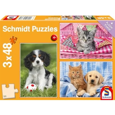 Afbeelding van Schmidt Spiele 56361 My Favourite Pet Babies, 3 x 48 Stuks Kinderpuzzel Kleurrijk