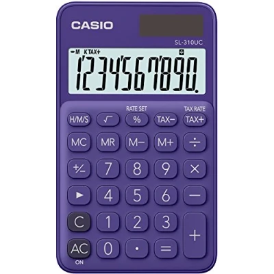 Afbeelding van Casio SL 310UC Zakrekenmachine Violet Aantal displayposities: 10 werkt op zonne energie, batterijen (b x h d) 70 8 118 mm