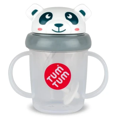 Afbeelding van TUM Tippy Up Free Flow Sippy Cup (geen ventiel), voor peuters, BPA vrij (Pip Panda 200ml)