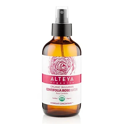 Afbeelding van Alteya Biologische Centifolia Rozenwater Spray 240ml Glazen Fles 100% USDA Gecertificeerd Biologisch Authentiek Puur Rosa Bloemenwater Stoom gedestilleerd