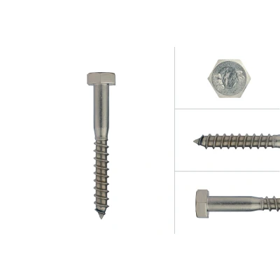 Afbeelding van Houtdraadbouten RVS M10 x 80 mm Per Stuk