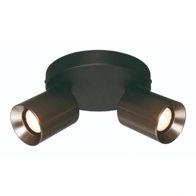 Afbeelding van Industriële opbouwspot 2 lichts gunmetal Strano