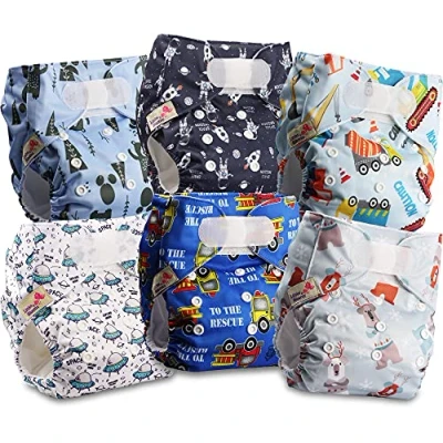 Afbeelding van Littles and Bloomz Herbruikbare baby pocketluier, standaard drukknoop, 6 luiers, FLV2 0612