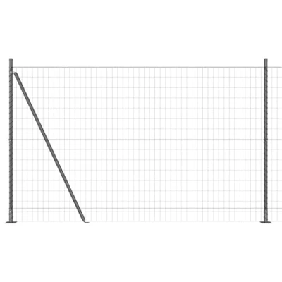 Afbeelding van vidaXL Euro Schutting met 7 Flenspalen 1.6x10 m Gegalvaniseerd Staal