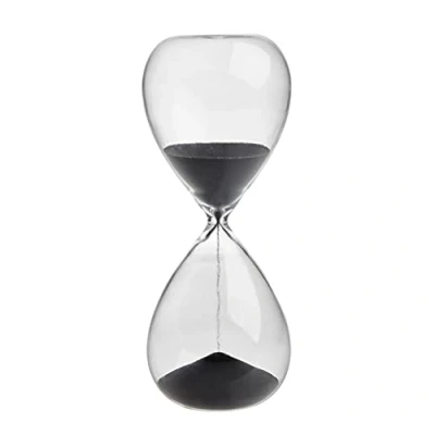 Afbeelding van TFA Dostmann Analoge zandloper, 18.6009.10.90, 15 minuten, design object, hourglass, gemaakt van glas, antraciet, zand, (L) (B) 73 x (H) 190 mm