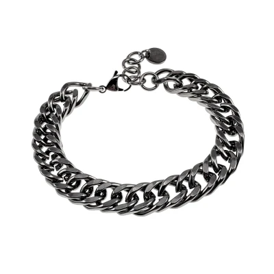 Afbeelding van Armband Heren Gepolist RVS Gourmet Schakelarmband Verstelbaar 17 tot 20cm