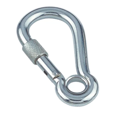 Afbeelding van RVS Karabijnhaak met borgmoer en oog 4x40mm 316