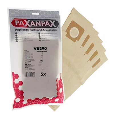 Afbeelding van Paxanpax VB290 Stofzuigerzakken, Compatibele Papieren Vacuümzakken voor Hoover &#039;H4/H18 1,2,3, Turbopower Junior, Turbomaster, Turbolite Serie (Pack van 5), Bruin
