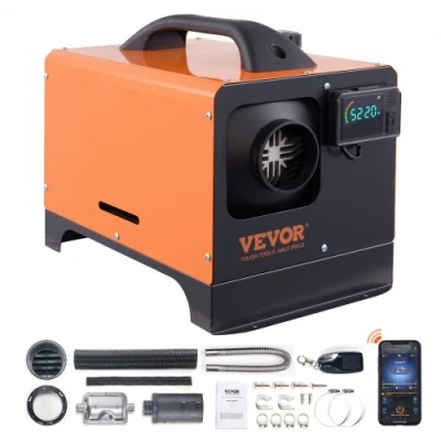 Afbeelding van VEVOR Air Diesel Standkachel 8KW 12V Auto Heater Luchtverwarmer met LCD display &amp; Afstandsbediening Bluetooth APP bediening Oranje