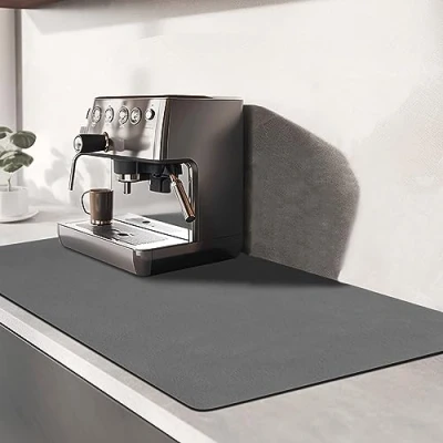 Afbeelding van TENQUAN Afdruipmat voor servies, koffiezetapparaat, mat, onderlegger, 60 x 40 cm, super absorberende droogmat, geen spoelen, keuken, gootsteen, antislip en sneldrogend,