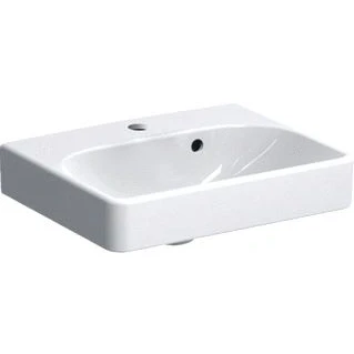 Afbeelding van Geberit smyle fontein vierkant 1x waskom kraangat midden overloop keramiek 450 x 360 160mm bxdxh wit 500 222 01 1