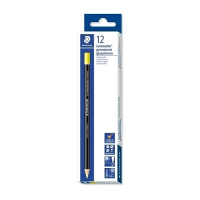 Afbeelding van Staedtler potlood Lumocolor permanent glasochrom, geel 12 stuks