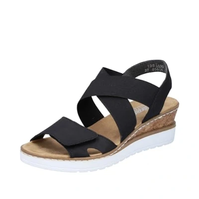 Afbeelding van Rieker dames v38g8 sandaal, zwart, 38 EU