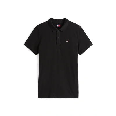 Afbeelding van Tommy Jeans Heren TJM SLIM PLACKET POLO EXT S/S Polo, Zwart, 3XL, Zwart (zwart), 3XL grote maten