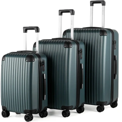 Afbeelding van TAN.TOMI Kofferset 3 Delig 95L Handbagage + 65L +41L Reiskoffer met 4 Wielen Ruimbagage Cijferslot Trolley Koffer Donkergroen