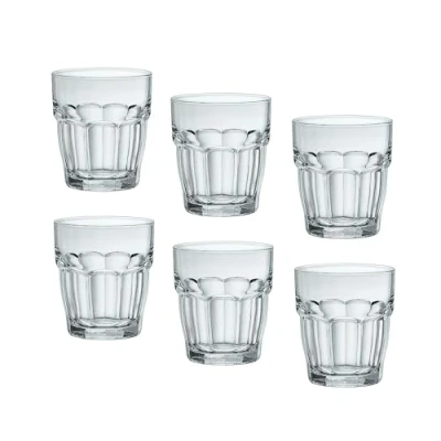 Afbeelding van Bormioli Rocco Rock Bar Stapelbare Tweepersoons Ouderwetse Brillen, Set van 6