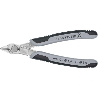Afbeelding van Knipex electronic super knips esd met meer componentengrepen gepolijst 125 mm snijkant zonder facet 78 13