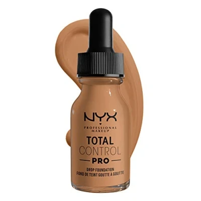 Afbeelding van NYX Professional Makeup Total Control Pro Drop Foundation, vloeibare make up, individuele en opbouwbare dekking, veganistische formule, True to Skin afwerking, 13 ml, kleur: Golden Honey