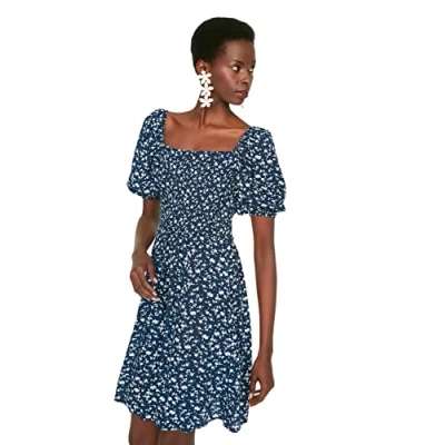 Afbeelding van Trendyol Rode Mini Geweven Jurk Van Viscose Met Bloementaille Twoss22El0370
