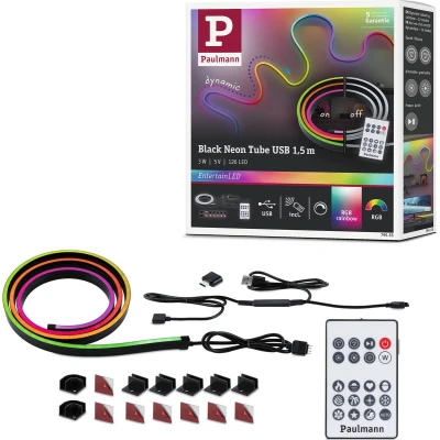 Afbeelding van Paulmann LED lichtslang Entertain Schlauch Black Neon RGB+ (1 stuk)