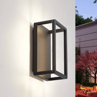 Afbeelding van Lucande LED buitenwandlamp Thorvid, hoogte 26 cm, zwart