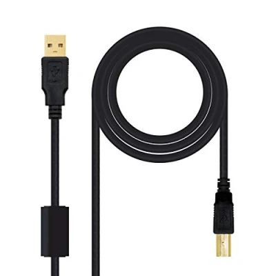 Afbeelding van NanoCable 10.01.1203 USB 2.0 kabel voor printer met ferriet, type A/M B/M, stekker naar stekker, zwart, 3 m