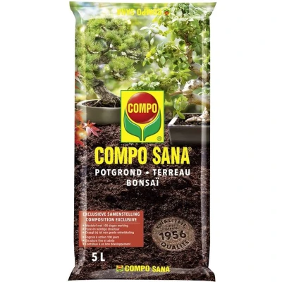 Afbeelding van COMPO SANA Potgrond Bonsai incl. meststof met 100 dagen lange werking voor alle bonsaiplanten binnen en buiten zak 5 L