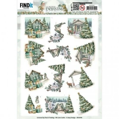 Afbeelding van 3D Push Out Amy Design Enchanting Christmas Village