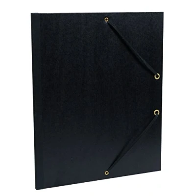 Afbeelding van Clairefontaine 47115C Tekenmap Kraft Verge met elastiek en binnenkleppen rug 30 mm, DIN A4, binnenkant: 24 x 32 cm, buitenkant: 26 33 zwart